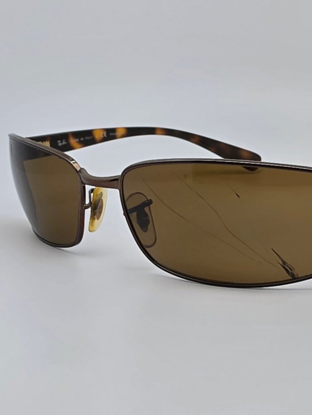 Ray-Ban RB3364 014/57 Brown Frame Polarized B15 Brown Lens Sunglasses Italy 62mm